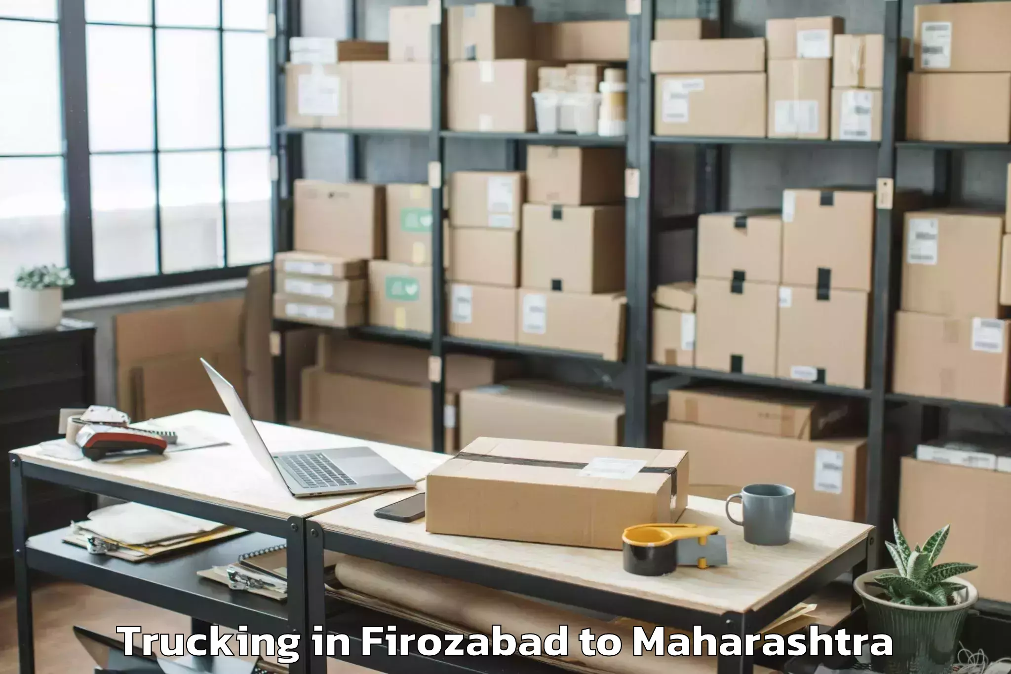 Book Firozabad to Pombhurna Trucking Online